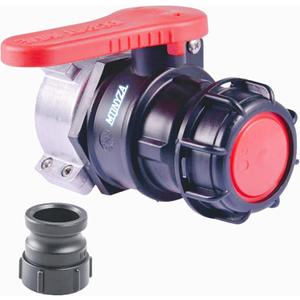 2.95" IBC Tote Tank Adapter,IBC Ball Valve Connector,Coarse Thread Tote Fittings Water Tank Adapter,S75x6 NPT DN50 Heavy Duty Tote Tank Drain Ball Valve Connector with 2" Cam Lock Fittings