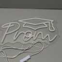 Qmetalart Prom Neon Sign, 2024 Graduation Party Wall Decor, Acrylic Hanging LED Light, USB Powered, Modern Style, 15.7 x 9.6 inches, Indoor, Ideal Decor and Gift