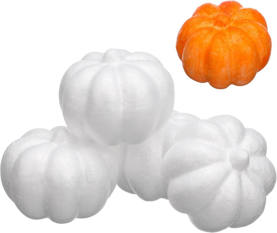 DOITOOL 20Pcs White Foam Pumpkins for DIY Crafs Decorating Painting Carving Artificial Fake Pumpkins Halloween Autumn Fall Harvest Thanksgiving Ornament 8. 5cm