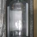 TOLDATLI Mouthwash Dispenser for Bathroom, Glass Mouth Wash Pump Dispenser with Cup Holder, 17 Fl Oz Mouthwash Bottle Decanter with Tray, Refillable Mouthwash Dispenser Container (Clear)