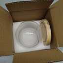 Glass Dessert Dome with Wood Base,Mini Cake Stand,Cake Plate Wooden Plates with Dome,Fruit Display Server Tray for Kitchen, Birthday, Wedding,Appetizer Dessert and Cheese Serving Stand (Round-4inch)