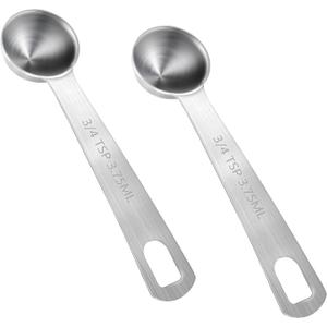 Measuring Spoons, 2 Pcs Stainless Steel Tablespoon 3.75ML / 3/4 TSP, Small Metal Teaspoons for Measuring Dry and Liquid Ingredients