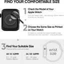 2 x 3-in-1 Silicone Band and Rugged Case Compatible for Apple Watch Bands 44mm 45mm 46mm 42mm 40mm 41mm, Sport Strap and Protective Cover with Screen Protector for iWatch Series 11 10 9 8 7 6 5 4 SE3