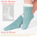 cosyone1997 Women's Fuzzy Slipper Socks with Non-slip Grippers, Cozy & Unique Gifts (Aqua)
