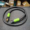 YOTOO Heavy Duty Hybrid Garden Lead in Water Hose 5/8-Inch by 5-Feet 150 PSI, Kink Resistant, All-Weather Flexible with Swivel Grip Handle and 3/4" GHT Solid Brass Fittings,  Green+Black WP 200