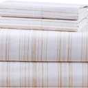 Comfort Spaces 100% Cotton Sheets Queen, Breathable, Naturally Cool Cotton Sheets, Cotton Bed Sheets with 14" Elastic Pocket Fits up to 16" Mattress, All Seasons Sheet Set, Good Vibes Taupe 4 Piece