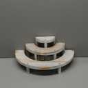 MyGift Cupcake Stand, Perfume Organizer, 3pcs Tiered Display Risers, Cologne Organizer for Men, Wooden Spice Rack, Display Shelf for Figure, Perfume, Make up, Collections (Whitewashed)