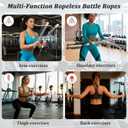 Ropeless Battle Ropes, 2 Pack Portable Cordless Battle Ropes for HIIT & Cardio Full-Body Workout Tool with Non-Slip Spiral Handles, Travel-Friendly Home Gym Equipment for Women