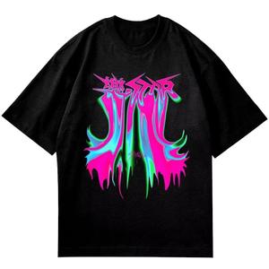 Stray Kids Rock Star Album Merch T Shirt Felix Jisung Hyunjin Minho Bangchan Changbin Concerts Tee Unisex Tops (Large, Black-a01)