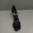 GENSHUO Women's Heeled Sandals Dressy Strappy Stiletto High Heels 3 Inch Square Open Toe Ankle Strap Buckle Sexy Prom Wedding Dress Shoes Ankle Wrap (6, Patent Black)