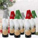 Boao 6 Sets Christmas Gnomes Wine Bottle Cover Hats Handmade Ugly Sweater Knit Wine Bottle Toppers Decorative Dress Santa Reindeer Snowman for Christmas Holiday Gift Party Decorations