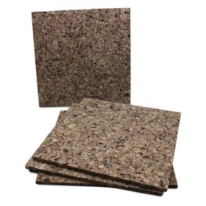 Flipside Products 12" x 12" x 9.5mm Thick Dark Brown Cork Squares, Wall Tiles, Square Pinning Cork Board, Bulletin Board Mini Wall Board - 4 Pack