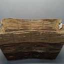 Deco 79 Seagrass Handmade Decorative and Functional Storage Basket Oversized Color Block Basket Organizer with Slot Handles, Basket for Storage 30" x 20" x 15", Brown