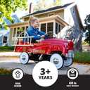 Kid Trax Fire Truck Pedal Car for Toddlers, Ages 3-5, Easy Assembly, Durable Steel, Indoor/Outdoor Ride-On, 60lbs Max, Classic Style, Functional Steering, Red, Kids Fire Truck Ride-On, Vintage, Large