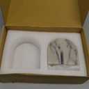 Natural Calacatta Viola Marble Bookends for Shelves, Decorative Book Ends for Heavy Books, Book Stopper Office Bookshelf Decor for CDs/Video Games