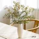Uqueeten Fake Plants Eucalyptus Stems,Plastics Ficus Stems for Vase Artificial Plants,Greenery Stems for Vase Faux Plants Indoor,43.3" Faux Greenery Indoor Vase Fillers for Home Decor(3Pcs Orange)