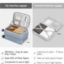 Hanke 20 Inch Expandable Carry On Luggage Airline Approved Top Opening Hard Shell Suitcases with Wheels Lightweight Travel Luggage Carry On Suitcase for Woman Men-Grey