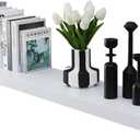 WELLAND 48 inch White Mission Floating Shelves for Wall, Bathroom and Bedroom, Modern Display and Book Shelves, Kitchen (47 1/4" x 9 1/4" x 2")