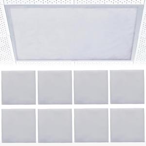 8 Pcs Fluorescent Light Covers for Ceiling Lights Classroom, Magnetic Light Filters, Fluorescent Light Diffuser Covers for Office, Hospitals, Home 4 x 2 Feet (grey)