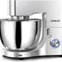 COOKLEE Stand Mixer, 9.5 Qt. 660W Electric Kitchen Mixer with Dishwasher-Safe Dough Hooks, Flat Beaters, Wire Whip & Pouring Shield Attachments for Most Home Cooks, Silver (Silver1)
