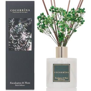 Cocorrna Reed Diffuser Sets- Eucalyptus & Moss Scented Diffuser with Sticks Home Fragrance Reed Diffuser for Bathroom Shelf Decor (Flower/6.7 Ounce/1pack)