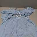 Avidlove Women's Sexy Lingerie Set Sheer Mesh Off Shoulder Bra Panty Ruffle Skirts 3 Piece Sets (Large, Blue)