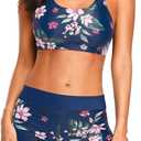 Holipick 3 Piece Tankini Swimsuits for Women Tummy Control Bathing Suits Swim Tank Top with Bra Boy Shorts Teen Swimwear 2026 (Blue, 22W)