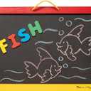 Melissa & Doug Magnetic Chalkboard and Dry-Erase Board with 36 Magnets (Numbers and Uppercase Letters), Chalk, Eraser, and Dry-Erase Pen