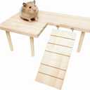 Wooden Hamster Platform for Hamster Cage Accessories Climbing Toys Dwarf Syrian Hamster Gerbil Rat Mice Degus or Other Small Pets (Rectangle)