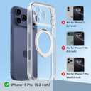 Magnetic for iPhone 17 Pro Case Non-Yellowing [2 x Screen Protector] Compatible with MagSafe Military Grade 17 FT Drop Shockproof Full Camera Protection 360° Spin Stand Phone Cover Clear