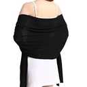 Yetoun Elegant Shawls and Wraps for Evening Dresses Chiffon Scarf Pashmina Wraps for Women Wedding Scarves(Black, 79inch×19inch)