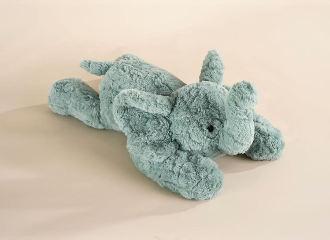 Aplushuman Microwavable Heating Pad Cyan Elephant Plush - Weighted Stuffed Animal Toy with Tourmaline Beads & Lavender - 1.8 lb for Long Lasting Cozy Warmth - Includes Gift Box & Greeting Card