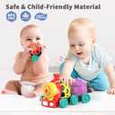 MOONTOY Toddler Train Toys for 1 Year Old Boy Birthday Gift Easter Basket Stuffers, Musical Push Go Baby Car Toys for Toddlers 1-3 0-2, Baby Boy Toys 6-12 Month, Infant Rattle 5 6 7 8 9 10 11 12 Month