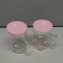Skylety 2 Pcs 3D Pink Bow Glass Cup with Lid and Straw Pink Bow Icon Juice Glass with Handle 17 oz Coquette Aesthetic Cup Iced Coffee Tumbler for Women Girls Sister Friend Party Favor Gift