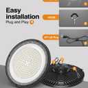 UFO LED High Bay Light,200W 30000LM 5000K IP65,6 Pack with 5ft US Plug