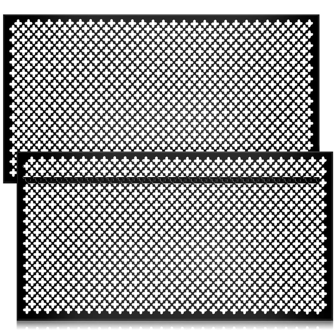 Gisafai 2 Pcs Decorative Cloverleaf Aluminum Sheet 12 in. x 24 in. x 0.02 in. Black Perforated Decorative Metal Sheets Metal Mesh Aluminum Sheet for Indoor Outdoor