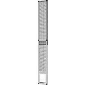 Hakuna Pets V2 Patio Pet Door Screen Insert Panel for Sliding Doors, Fits Door Track Min Ht 55.12" to Max Ht 84.25", UV Resistant Mesh, Locking Magnetic Dog Door, Easy Install and Removal,Small,Silver