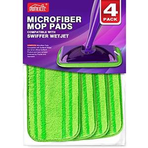 HOMEXCEL Microfiber Mop Pads Compatible with Swiffer Wet Jet, Reusable and Machine Washable Floor Pad Refills, Mop Head Replacements for Multi Surface Wet & Dry Cleaning, Pack of 2
