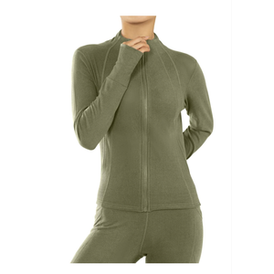 Gacaky Women's Full Zip Workout Running Track Jacket Slim Fit Long Sleeve Fall/Winter Yoga Clothing with Thumb Holes Size L