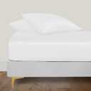 LINENWALAS Fitted Sheet Only Viscose Derived from Bamboo, Bottom Sheet for Full Size Bed  16 Deep Pocket, All Around Snug Fit  Cooling, Breathable, Soft, Hypoallergenic (White, Full)