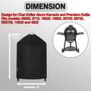 Grill Cover for 6755 Char-Griller Akorn Kamado Charcoal Grill Smoker, Heavy Duty Waterproof Grill Covers, Black
