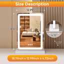 NEWBULIG LED Vanity Mirror, 17"x13" Portable Desk Makeup Mirror with Lights