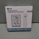 Indoor Outdoor Thermometer Hygrometer Wireless Weather Station, Temperature Humidity Monitor Battery Powered Inside Outside Thermometers with 330ft Range Remote Sensor and Backlight Display (White+Grey)