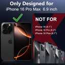 Red2Fire Designed for iPhone 16 Pro Max Case,[Built-in 9H Tempered Glass Screen Protector][Compatible with Magsafe][Full Body Shockproof][Heavy Duty Protection] Phone Case for iPhone 16 Pro Max 6.9" (Black/Clear)