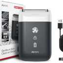 Portable Electric Razor for Men with 8,000 RPM Dual Floating Blade, 1H Charge for 60 Days, Type-C, IPX7 & Anti Pinch, Design for Daily/Travel Use, Electric Foil Shavers for Face, Black