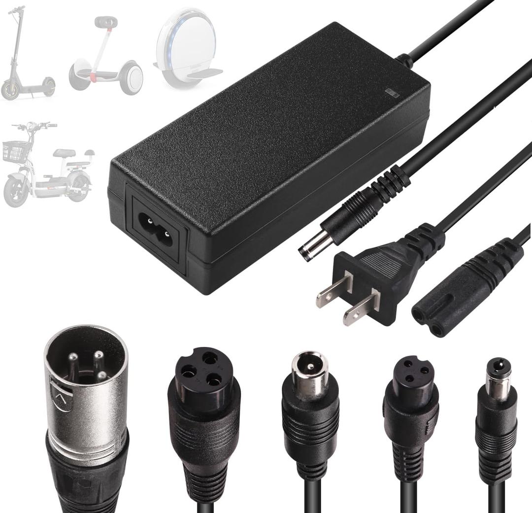 42V 2A Electric Scooter Charger 6 in1 Plugs Universal,for 36V Electric Scooter Ebike Lithium Batteryfor Jetson,Razor,Swagtron,Bird,Gotrax,Segway