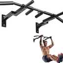 RBX Multi-Grip Wall Mount Pull-Up Bar, 16 Inches & 24 Inches Reversible Stud and Wall Compatibility Mounted Pull Up Bar Design, Solid Construction Strength Training