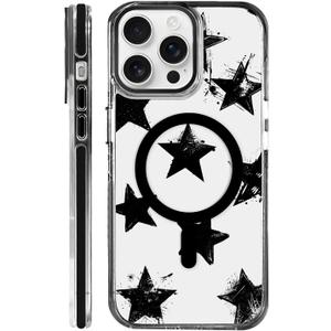 for iPhone 13 Pro Case for Women Girl Men Boy,Compatible with MagSafe,Clear Phone Cover Shockproof Protective Transparent Case for iPhone 13 Pro-Ink Star