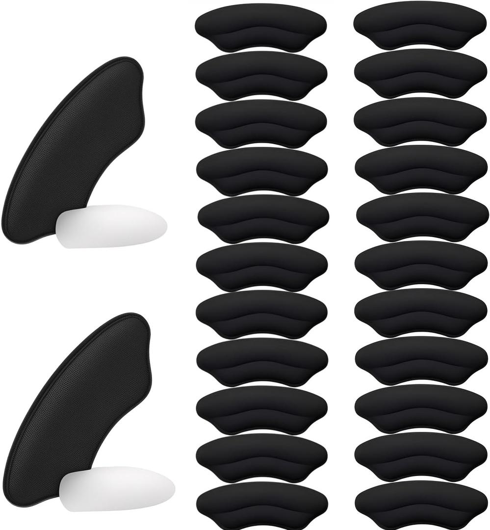 12 Pairs Pads for Shoes,Heel Grips for Womens Shoes That are Too Big,Heels Grips Liner Cushion Insert for Loose Shoe,Filler Improved Shoe Fit and Comfort(12Pairs Black).