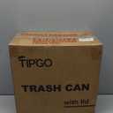 TIPGO Slim Bathroom Trash Can with Lid Soft Close, Step Pedal, 6 Liter / 1.6 Gallon Stainless Steel Trash Bin, Small Garbage Cans for Bedroom, Office, Kitchen (White)